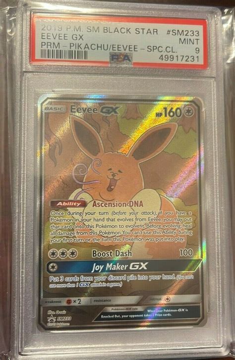 Mavin PSA 9 Eevee SM Black Star SM233 2019 Pokemon Mint