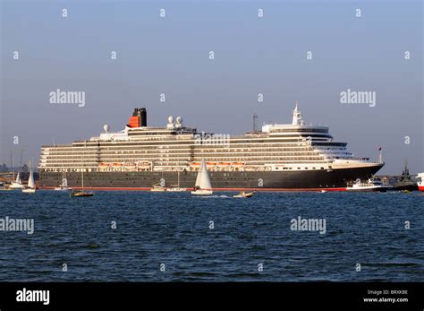 Cunards New Queen Elizabeth Cruise Liner Departing Southampton On Her