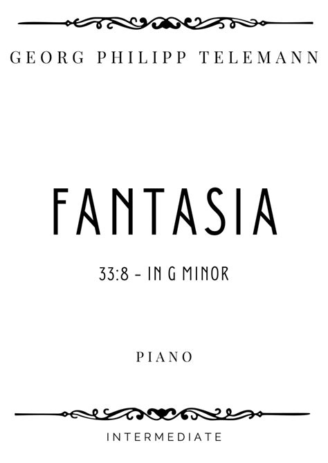 Telemann Fantasia In G Minor Twv Intermediate Sheet Music