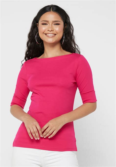 Buy Lauren Ralph Lauren Pink Boat Neck Top For Women In Dubai Abu Dhabi