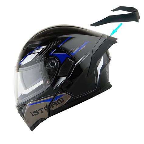 1storm Motorcycle Modular Full Face Flip Up Dual Visor Helmet Spoiler Hb89 Storm Blue