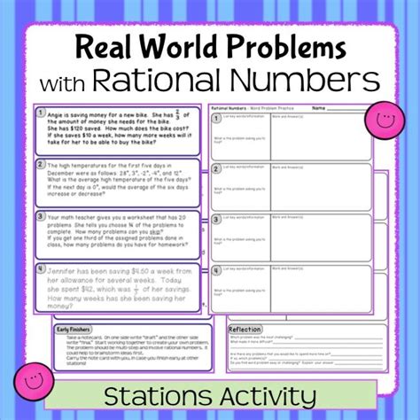 Real World Problems With Rational Numbers Worksheet