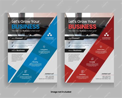 Premium Vector Two Flyers Business Grow Your Business Flyer Template Corporate Flyer Design