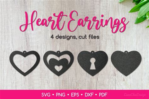 Heart Earrings SVG For Crafters Valentine S Day Jewelry