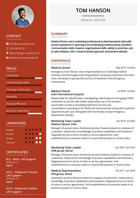 Medical Doctor Resume Sample In 2025 Resumekraft