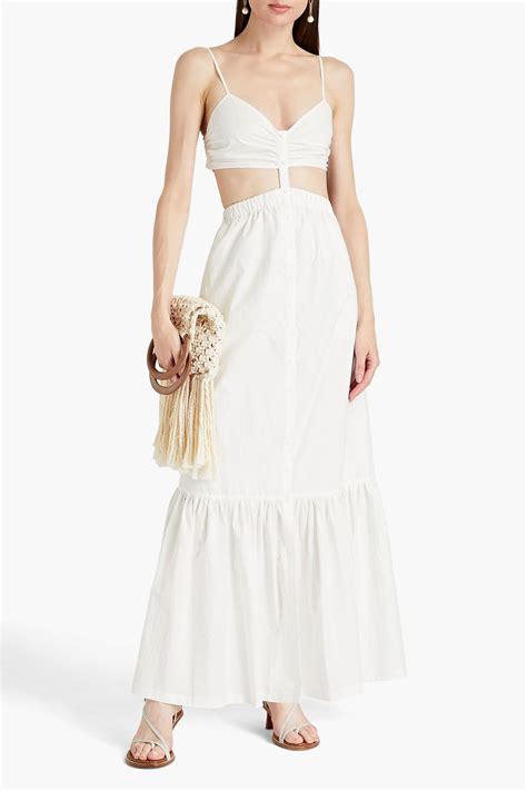 Simkhai Kennedi Cutout Gathered Cotton Poplin Maxi Dress The Outnet