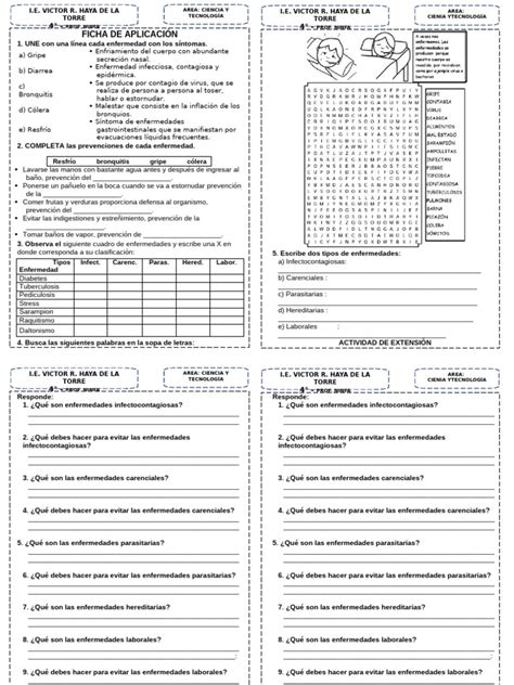 Ficha Enfermedades Comunes 12 De Junio Pdf