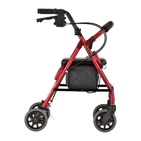 Ultra Lightweight 4 Wheeled Rollatormobility Walker Red Free To Be