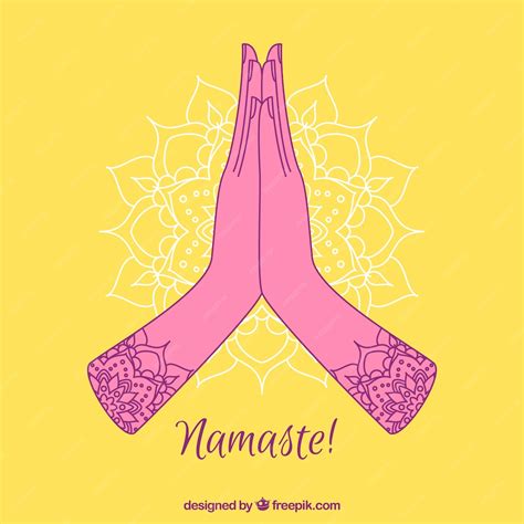 Free Vector Namaste Gesture With Traditional Style