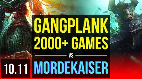 GANGPLANK Vs MORDEKAISER TOP 2 6M Mastery Points 2000 Games NA