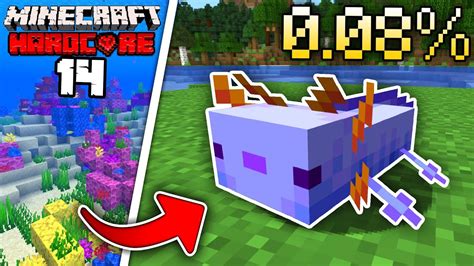 I Finally Got The Rare Blue Axolotl In Hardcore Minecraft S7e14 Youtube