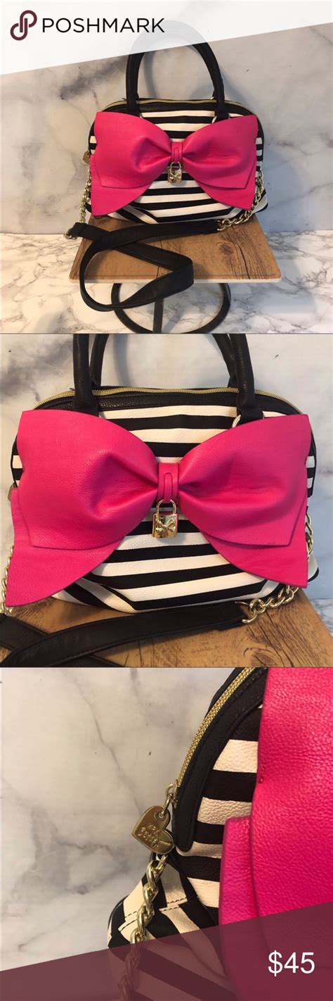 Betsey Johnson Pink Bow Satchel Shoulder Bag Betsey Johnson Satchel Bags Betsey