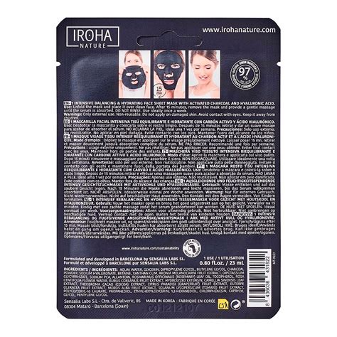 Detox Charcoal Black Tissue Facial Mask Masks Iroha Nature Perfumes Club