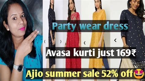 Ajio Avasa Kurti Just 169₹🤑party Wear Dress💞summer 52 Offer Sale🏵️