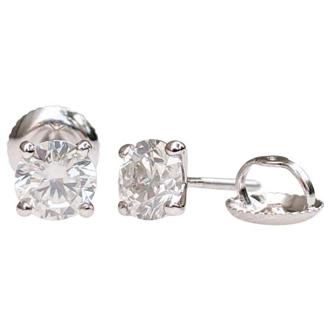 No Reserve Carat Diamond Kt White Gold Earrings At Stdibs