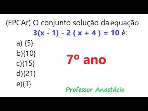 Como achar o conjunto solução da equação do primeiro grau YouTube