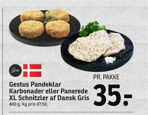 Gestus Pandeklar Karbonader Eller Panerede Xl Schnitzler Af Dansk Gris