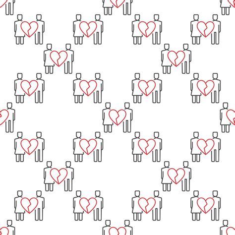 Family with Broken Heart Emotional Grief seamless pattern 53088813