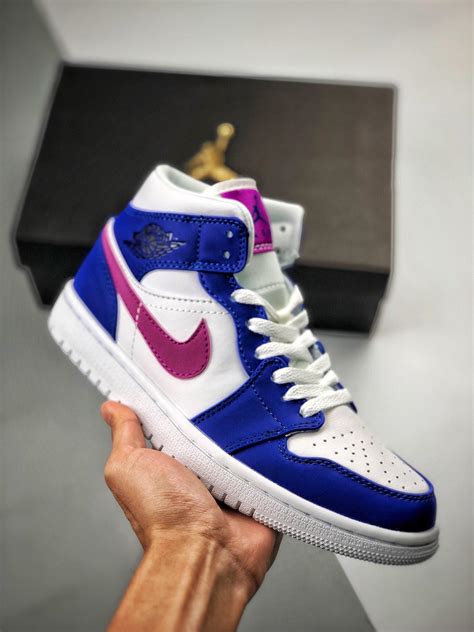 Custom Air Jordan 1 Mid Hyper Royalhyper Violet White Rthejrluxe