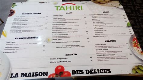 Speisekarte Von Restaurant Tahiri Belv D Re Roches Noires Casablanca