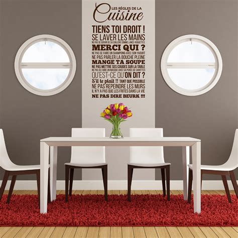 Sticker Les R Gles De La Cuisine Design Stickers Citations Fran Ais