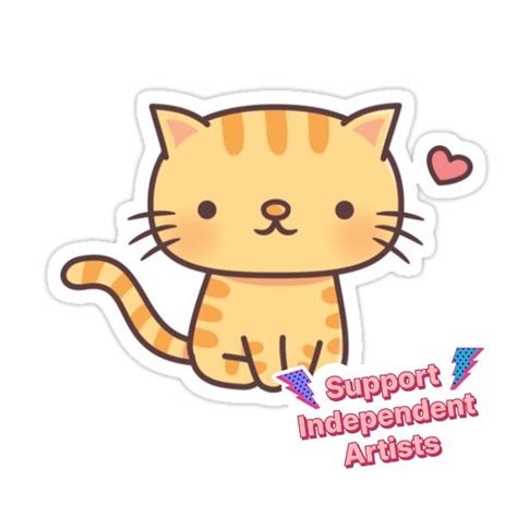 Cute Ginger Tabby Cat Doodle Sticker For Sale By Rustydoodle In