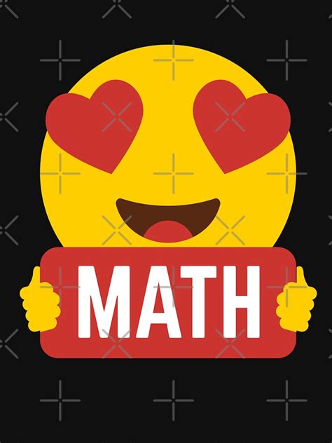 I Love Math Mathlete Heart Eye Emoji Emoticon Funny Math Mathlete