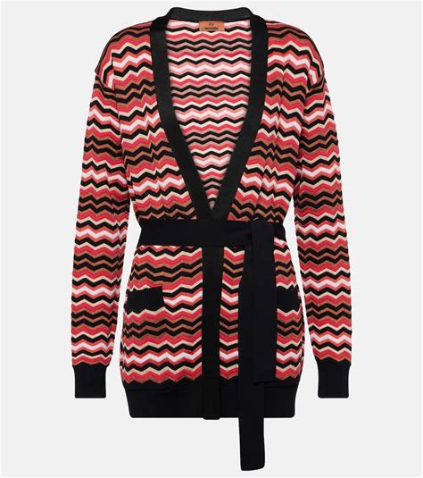 Zig Zag Cotton Blend Wrap Cardigan In Multicoloured Missoni Mytheresa