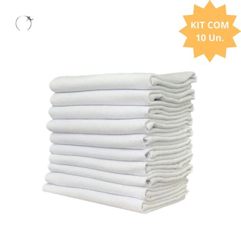 Pano De Prato Liso Branco Ober 66 X 38 Kit 10 Un Shopee Brasil