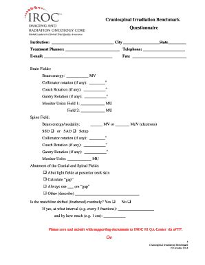 Fillable Online Qarc Craniospinal Irradiation Benchmark Fax Email Print