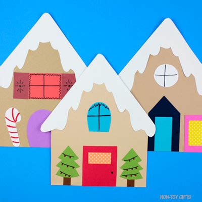 Paper Gingerbread House Craft For Kids [Printable Template]