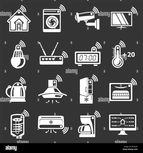 Smart Home Icons Set Grey Vector Stock Vector Image Art Alamy