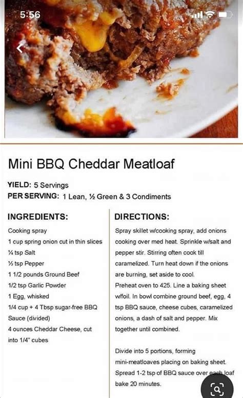 Optavia Mini Bbq Cheddar Meatloaf In Lean And Green Meals