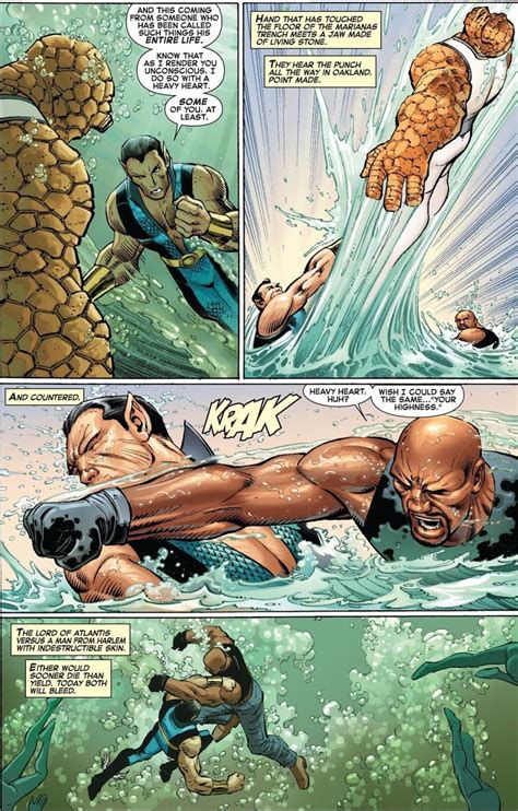 Namor Vs Luke Cage And Thing Under Water Luke Able To Stagger Namor Thing Darn Near One