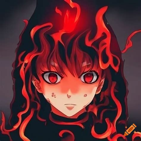 Anime Style Black And Red Flames On Craiyon