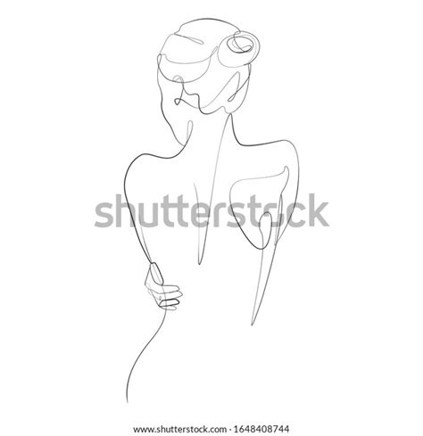 Naked Woman Standing Back One Line Stock Vector Royalty Free Shutterstock