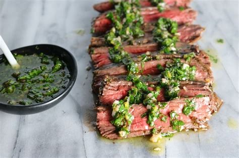 Grilled Flank Steak W Chimichurri Sauce The Food Joy