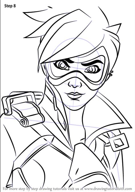 Learn How To Draw Tracer Face From Overwatch Overwatch Step By Step