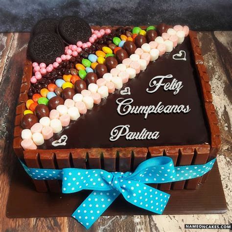 Feliz cumpleaños paulina Imágenes de pastel