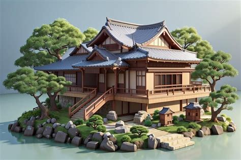 Premium Photo View Of D House In Japanese Style With Tree