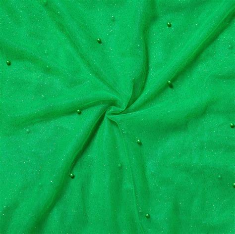 Buy Green Green Embroidery Silk Net Fabric For Best Price Reviews