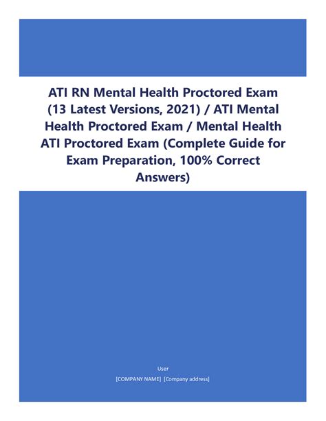 ATI RN Mental Health Proctored Exam 13 Latest Versions 2021