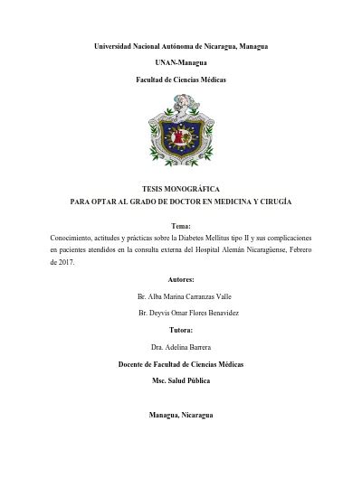 Conocimiento actitudes y prácticas sobre la Diabetes Mellitus tipo II