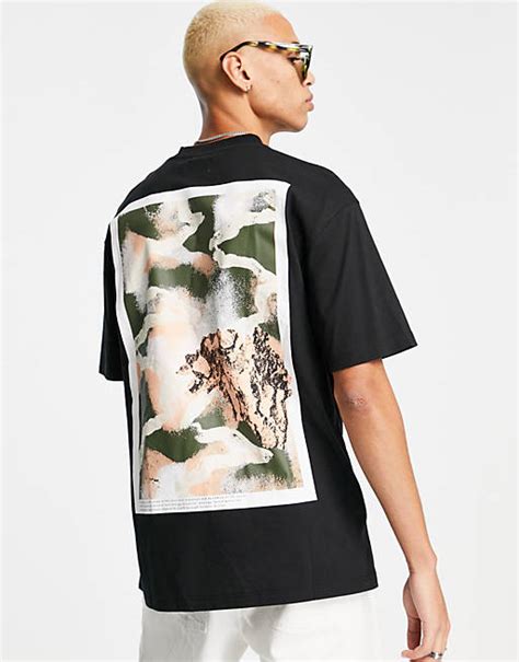 Topman Oversized T Shirt With Geology Front And Back Print In Black Asos