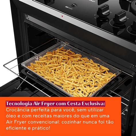 Fog O Brastemp Bocas Preto Mesa De Vidro Fun O Air Fryer E