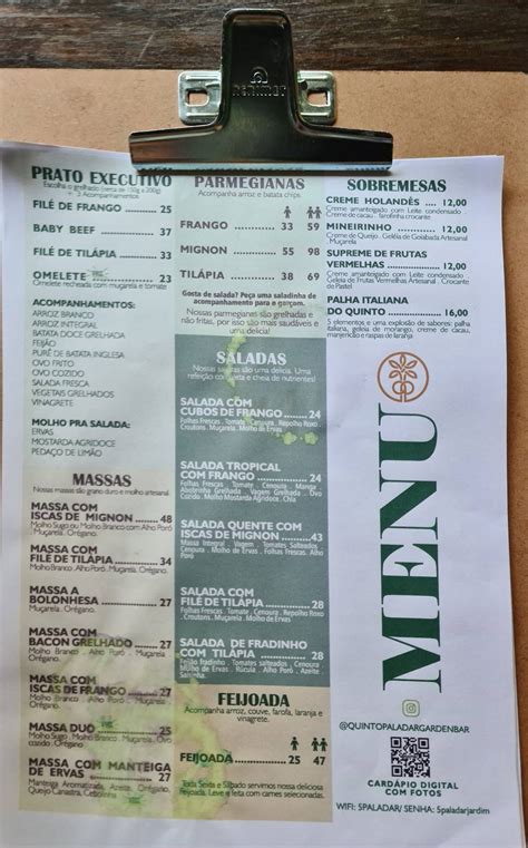 Menu Em Quinto Paladar Pub Bar Betim