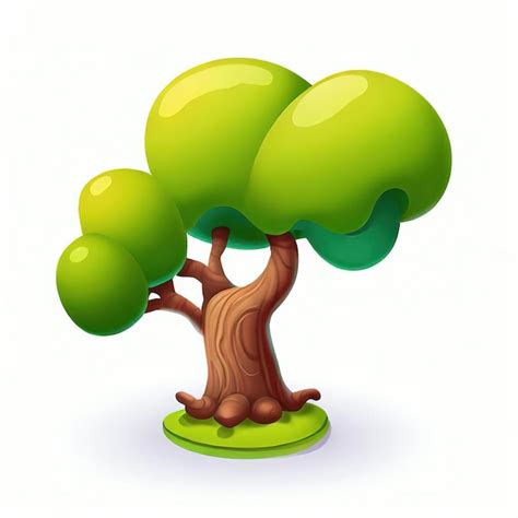 Premium Photo A Cartoon Tree With Green Leaves And A Big Tree On A