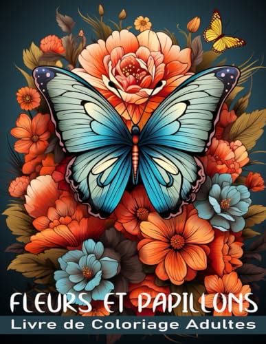 Livre De Coloriage Papillons Et Fleurs Pages Colorier Anti Stress