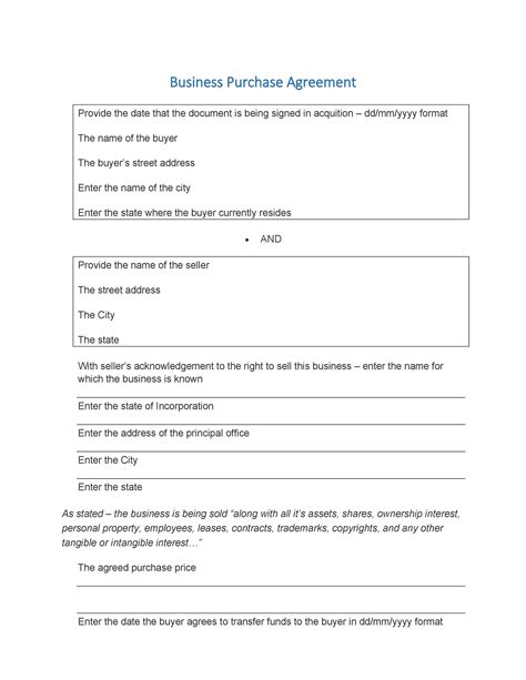 37 Simple Purchase Agreement Templates Real Estate Business