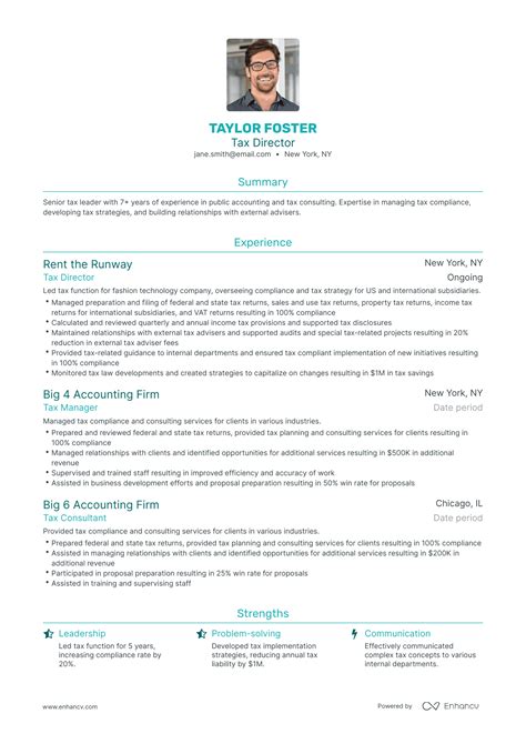 Tax Director Resume Examples Guide For